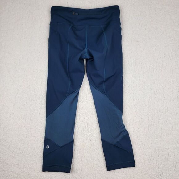 Lululemon Leggings Size 2 Pace Rival Crop Full On Luxtreme 22" W6AV0S Blue - Picture 1 of 9